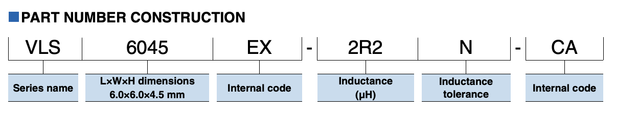Inductor bobinado de 1 µH VLS6045EX-1R0N-H TDK